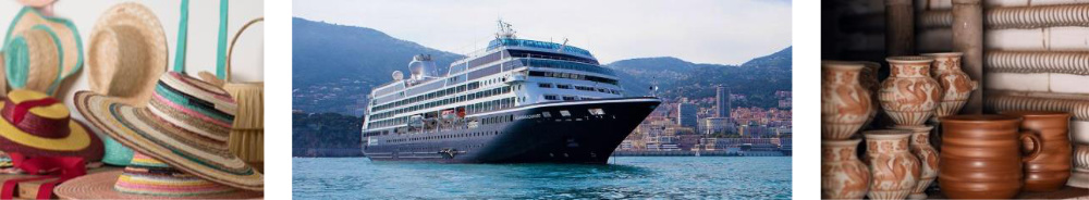 Zahati handcrafted straw hats, Azamara Onward ship and Attic Black hand-thrown ceramics